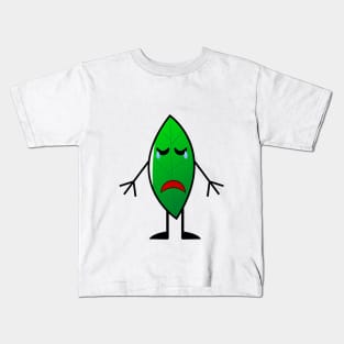 leaf sad doodle Kids T-Shirt